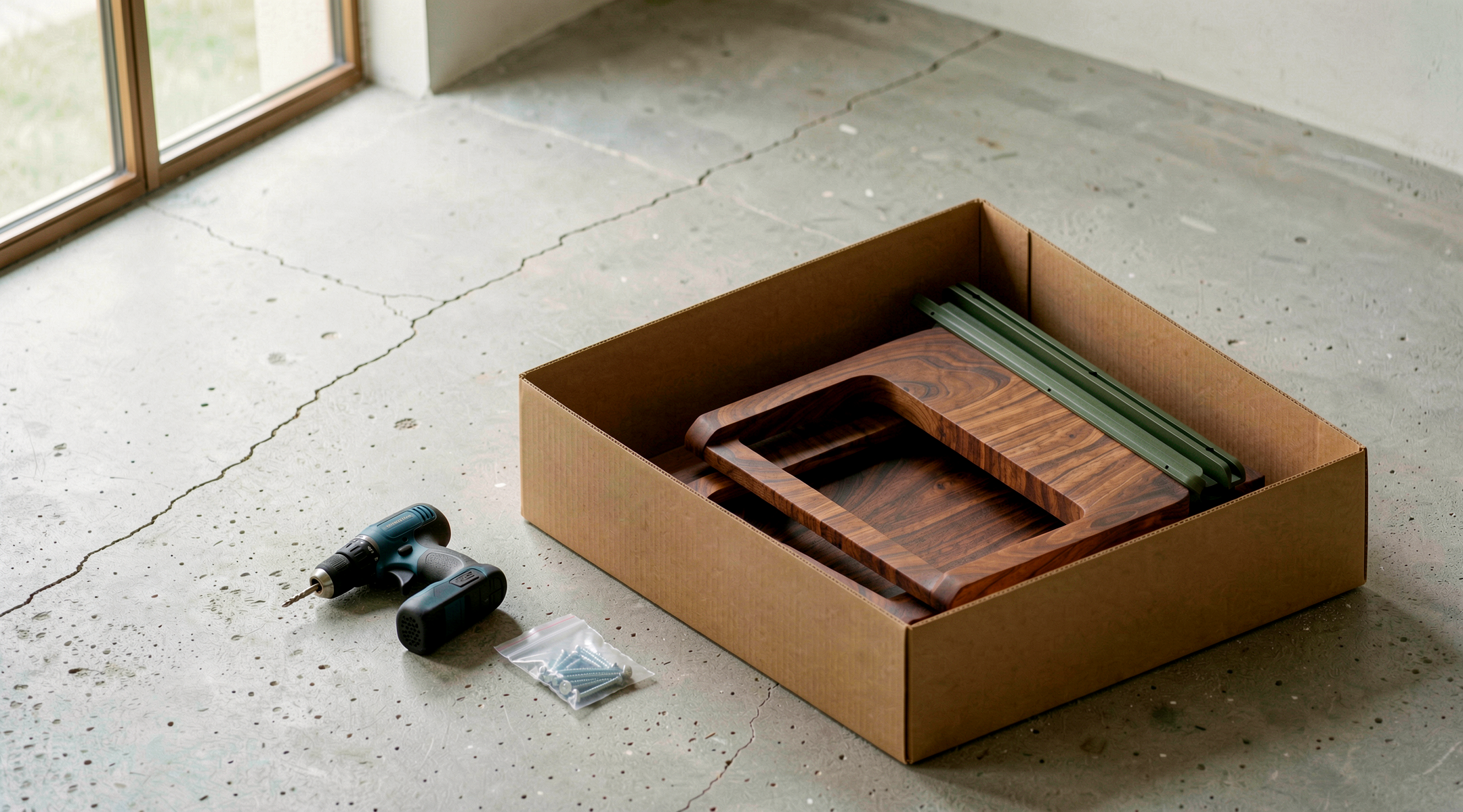 All components packed flat in one compact box