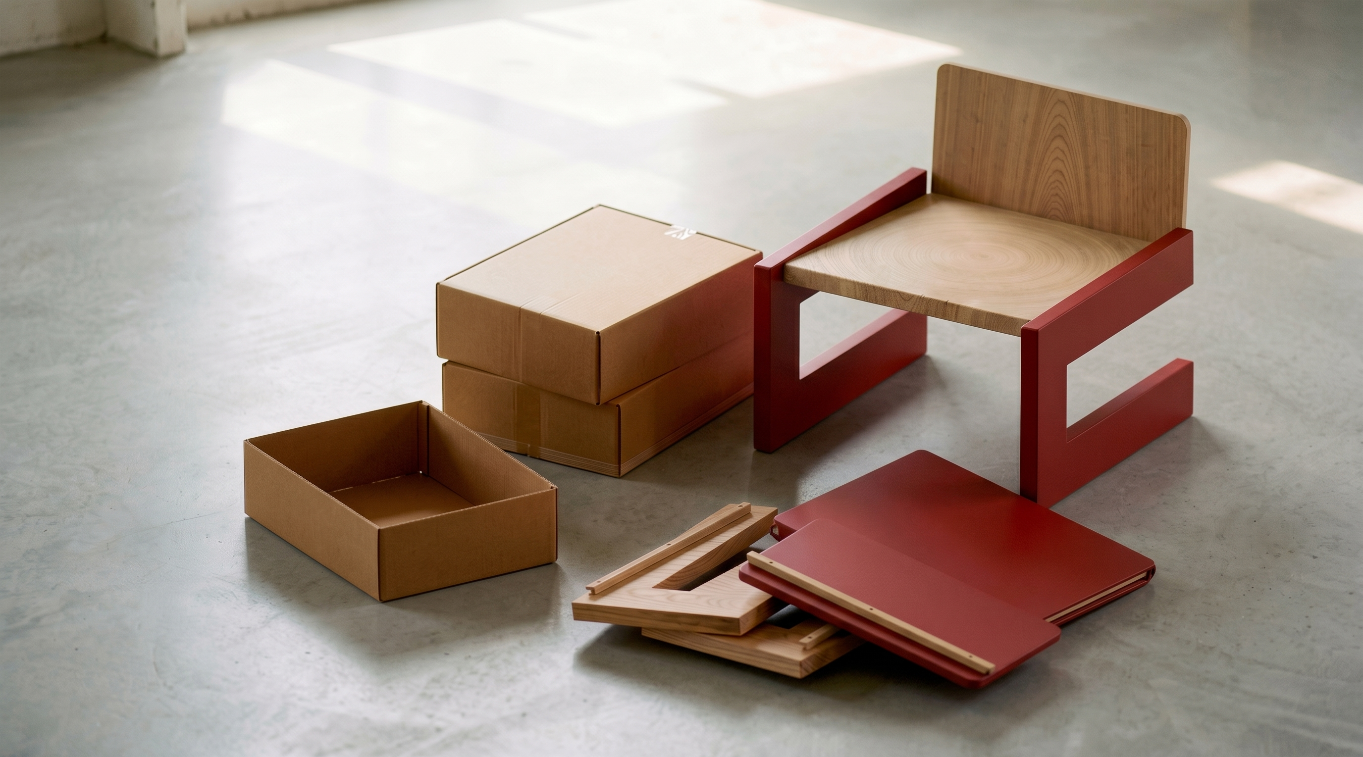 Components unboxed — ready to assemble or move